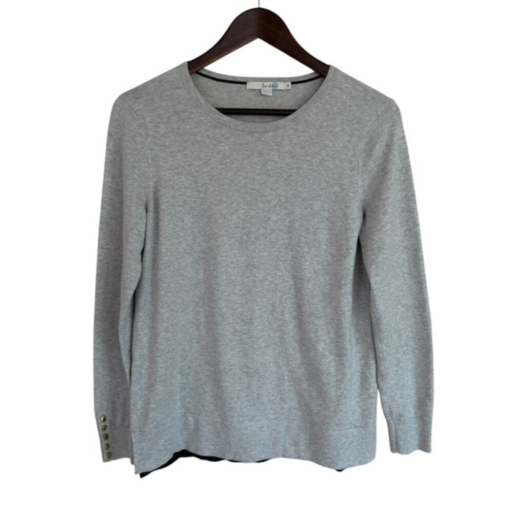Boden Light Gray Crewneck Long Sleeve Sweater - Medium